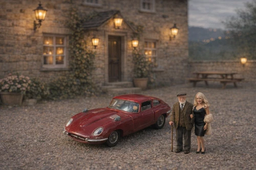 Corgi Toys 335 Jaguar E Type 2+2 Vintage Diecast Playworn - no box