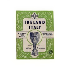 Northern Ireland v Italy 1958 World Cup Sweden Playoff Programme | 15 Jan 1958