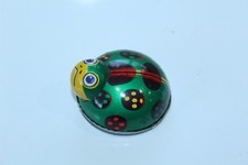 Vintage Tin Friction Toy Green Lady Bug Working 1-7/8"