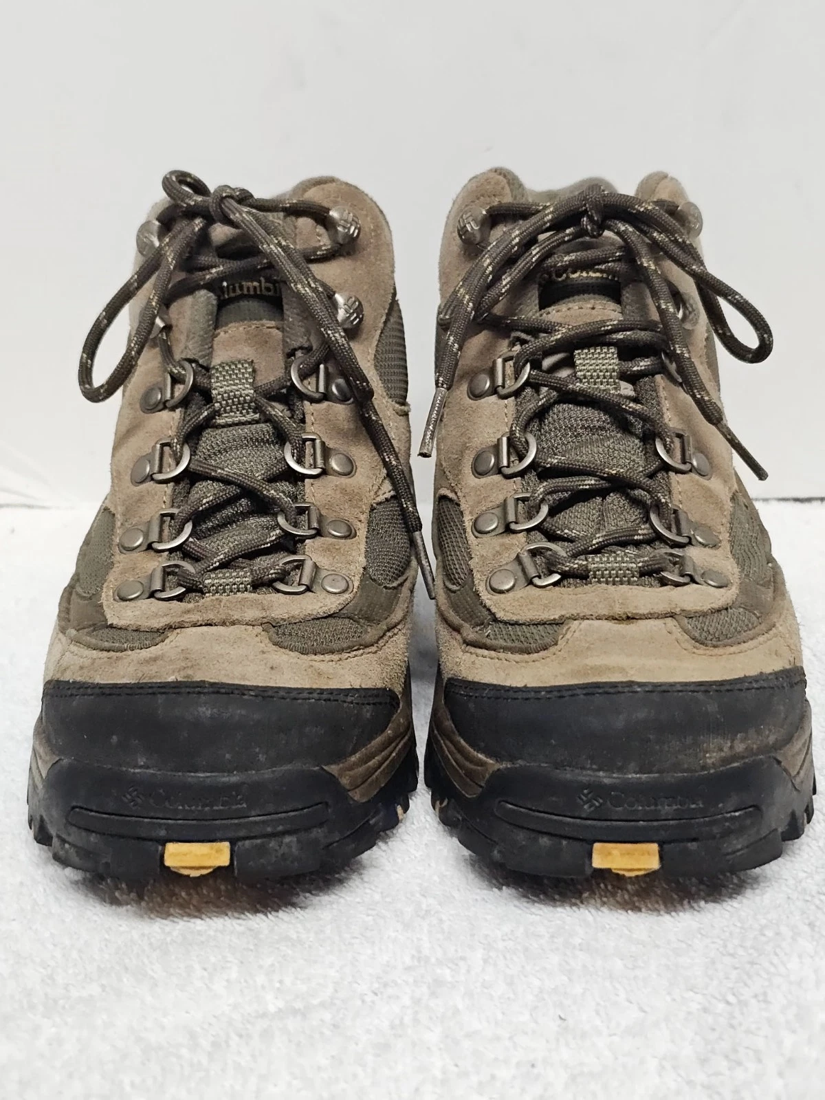 Columbia Hilltop Ridge Brown Leather Hiking Camping Boots Size 7.5