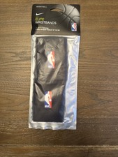 Set of 2 Nike NBA Elite Wristbands Basketball Black Pair Breathable