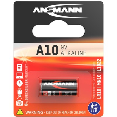 Alkaline Batterie A10, 9 Volt, 1er Blister ANSMANN 1510-0006 (4013674021321)