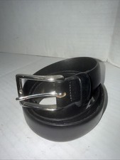 J Crew Belt Black Genuine Italian Leather Made In USA 1 1/8” Wide Size 36