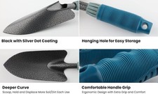 4 Piece Garden Tool Set Heavy Duty, Hand Tools Work No-Slip Grip Trowel Weeder - Image 4