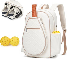 Pickleball Bag, Quilted Pickleball Backpack with Shoe Compartment Waterproof P