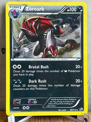 Pokemon Zoroark 90/113 Legendary Treasures Cosmos Holo Blister HP Heavily Played