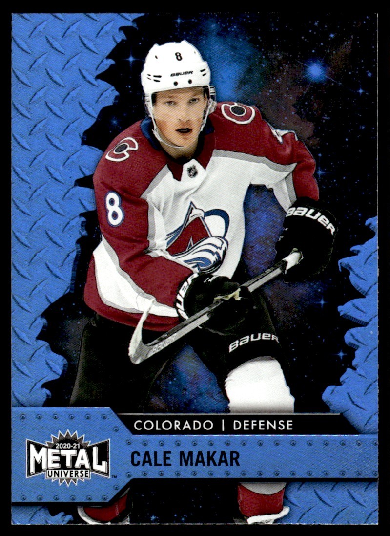 2020-21 Skybox Metal Universe Spectrum Blue Cale Makar Colorado Avalanche #60