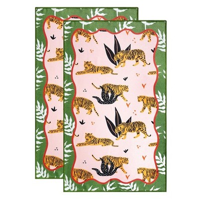 2 PCS Haven Kitchen Tea Towel 18x30 inch Quick Drying Microfiber Big Cats