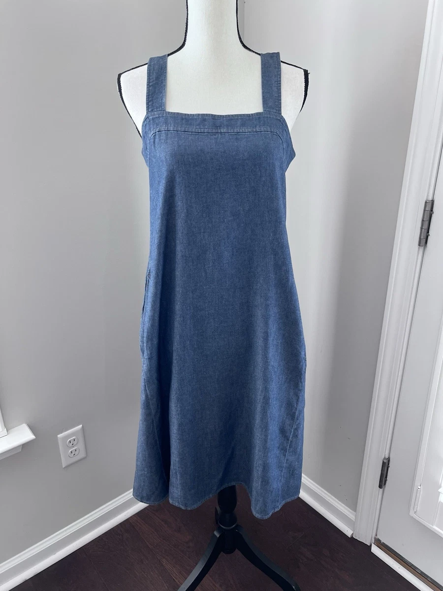 eileen fisher denim dress Sleeveless Denim Dress