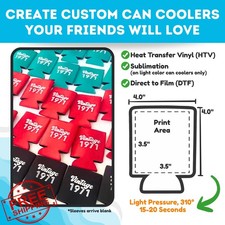 TahoeBay Blank Beer Can Cooler Sleeves, 100-Pack, Sublimation Foam