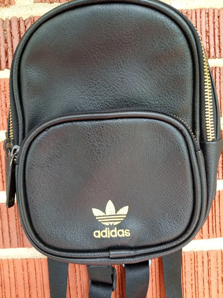ADIDAS Black/Gold Mini Backpack - Image 2 of 4