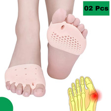 2PCS Bunion Toe Corrector Silicone Orthotics Straightener Separator Forefoot Pad