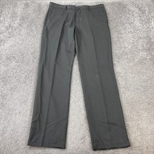 Amazon Essentials Straight Dress Pants Men's Size 34X32 Gray Flat Front Casual