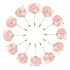 12Pcs Groom Boutonnieres Rose Boutonnieres Pins for Men Dusty Pink 