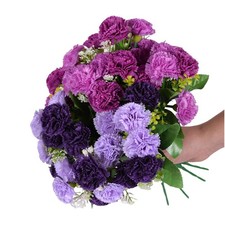 4Pack Artificial Carnations Flowers,48 Heads Silk of Carnations Outdoor UV Re...
