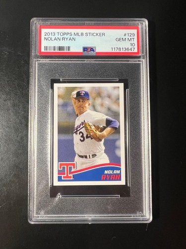 2013 Topps Album Sticker Nolan Ryan #129 PSA  10 POP 3 Rangers