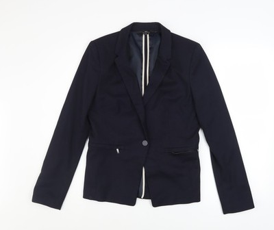 Next Tailoring Marineblau Damengröße 10 Normaler Einreiher Blazer Jacke