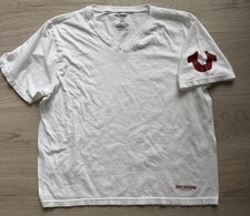 True Religion V Neck White T Shirt
