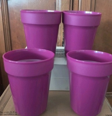 Tupperware Aloha Home Tumblers (Set of 4) Purple Rhubarb 12 oz. Cups New