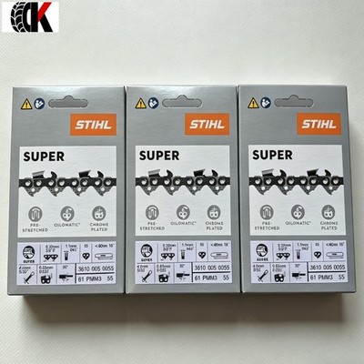 3x STIHL 61 PMM3 55 .043'' Gauge 3/8'' Pitch 16'' Chainsaw Chain 3610 005 0055 NEW