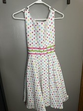 Rare Editions Girls Polka Dot Dress Size 14 Pink White Sleeveless