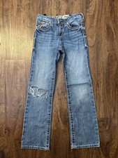 Ariat B4 Relaxed Boys Jeans Size 12 Adjustable Waist Western Distressed Boot