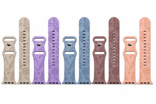 Floral Engraved Silicone Watch Band Strap for Apple Watch 38/40/41/42/44/45/46/4