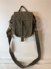 Vintage LL Bean Army Green Canvas Crossbody Shoulder Bag Multi Pockets Gorpcore