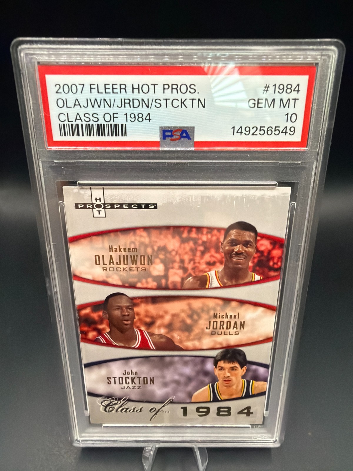 2007 Fleer Hot Prospects Class of 1984 Jordan Olajuwon Stockton PSA 10 GEM MT /1 view 1
