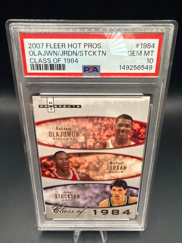 2007 Fleer Hot Prospects Class of 1984 Jordan Olajuwon Stockton PSA 10 GEM MT /1