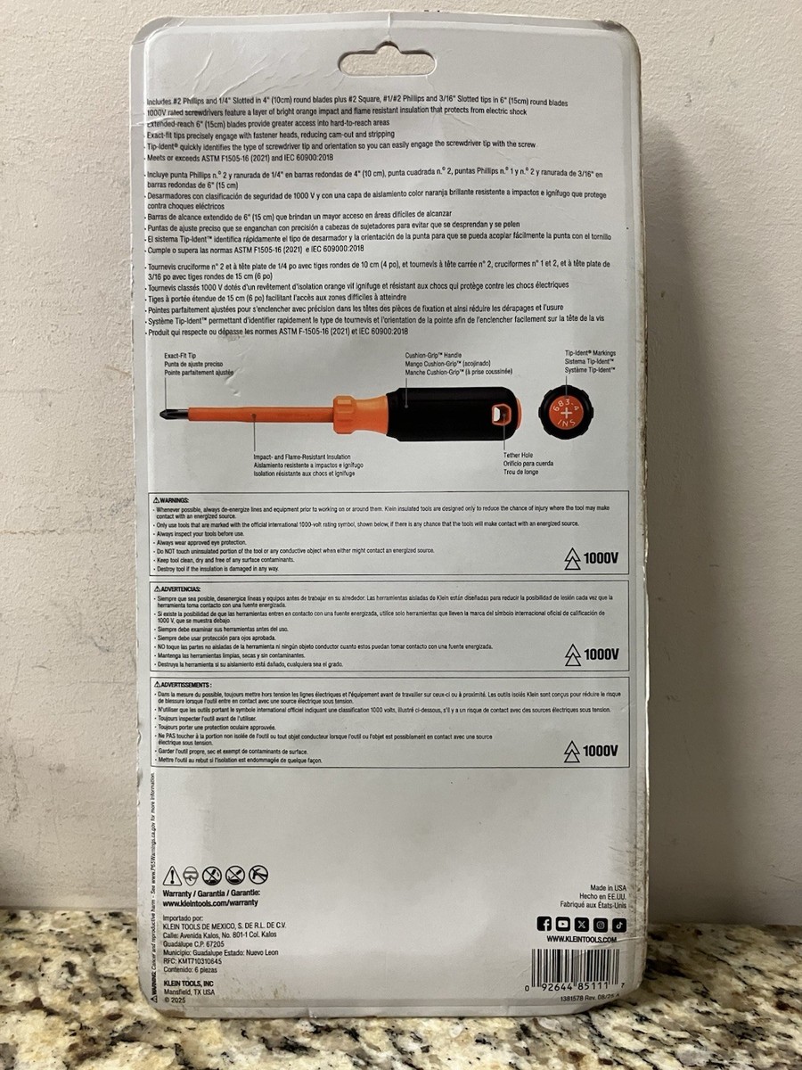 INCELLDERM フルセット サンプル付き Klein Tools 85076INS | Screwdriver Set | 1000V Insulated | 6-Piece