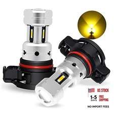 PSX24W 2504 LED Yellow Fog Light Bulbs 3800 Lumens Super Bright Golden Yellow