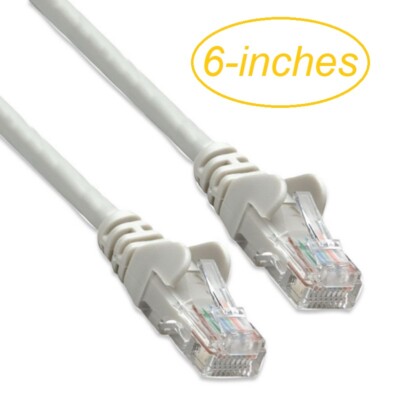 0.5ft CAT5e UTP RJ45 Copper Ethernet Patch Cable w/Snag-less Molded Boots, Gray