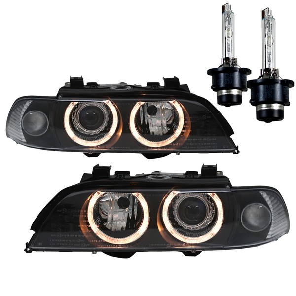 Xenon D2S Scheinwerfer Angel Eyes FüR BMW E39 Limo 00-03 Schwarz + D2S Brenner-image