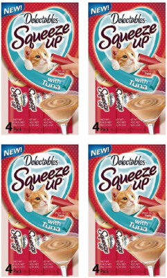 Hartz Delectables Squeeze Up Cat Treat, Tuna, 4Ct by HARTZ (PACK OF 4)