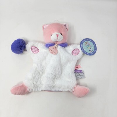 Doudou et Compagnie Marionnette Cat Security Blanket White Lovey Hug Chat New