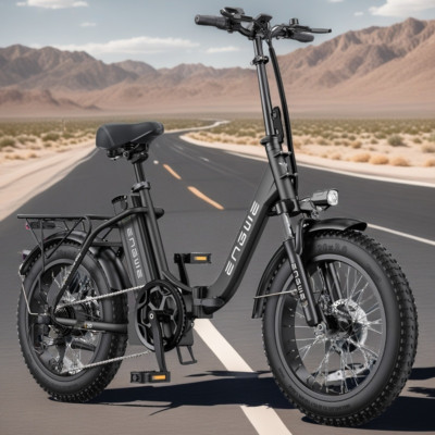 ENGWE 20'' x 4.0 1125W 52V 13Ah Fat Tire Folding Electric Bike E-Bike Black New