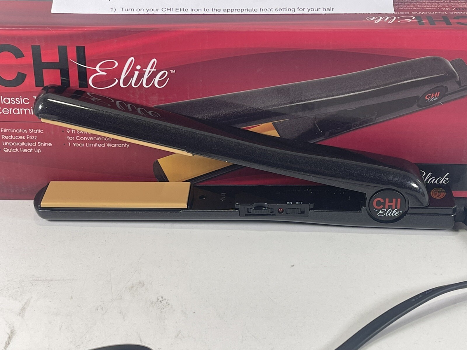 CHI Elite Shimmer Black Classic Tourmaline Ceramic 1-Inch Flat Iron for  sale online | eBay