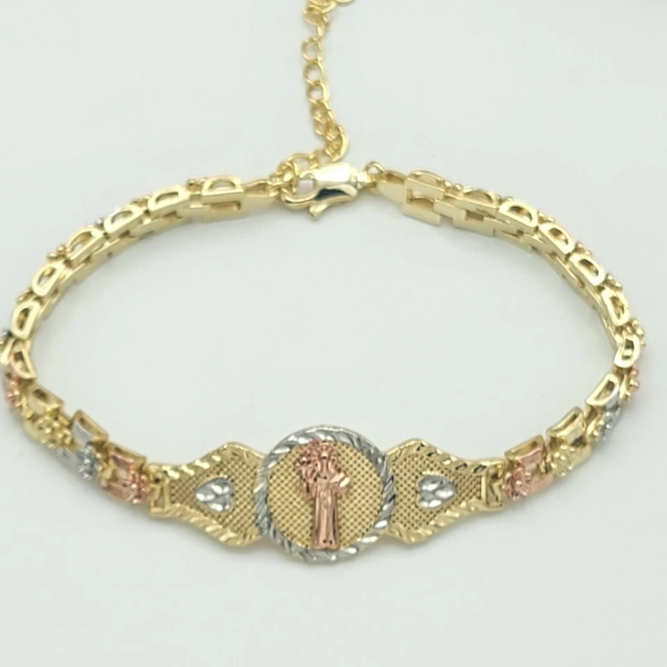 Трехцветный позолоченный браслет Святого Бенедикта. Ламинадо Pulsera San Benito Oro - Изображение 4 из 4