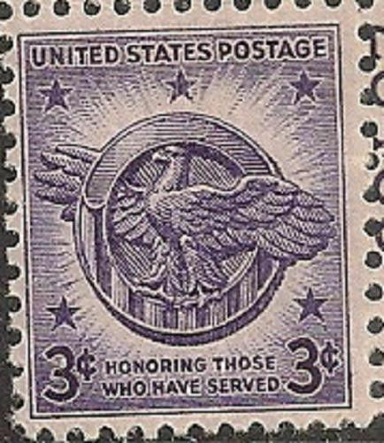 1946 Veterans of World War II 3 cent US Postage Stamp Scott #940  MINT