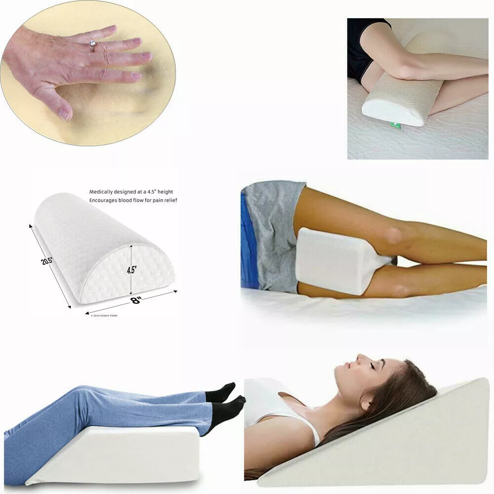 Memory Foam Knee Wedge Pillow For Legs Back Rest Support Side Sleepers  Cushions