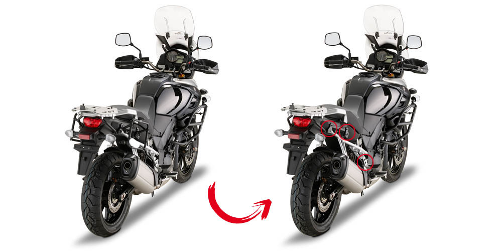 GIVI PLR3105 RAPID RELEASE PANNIER RACKS SUZUKI DL1000 V-Strom 2014 for monokey