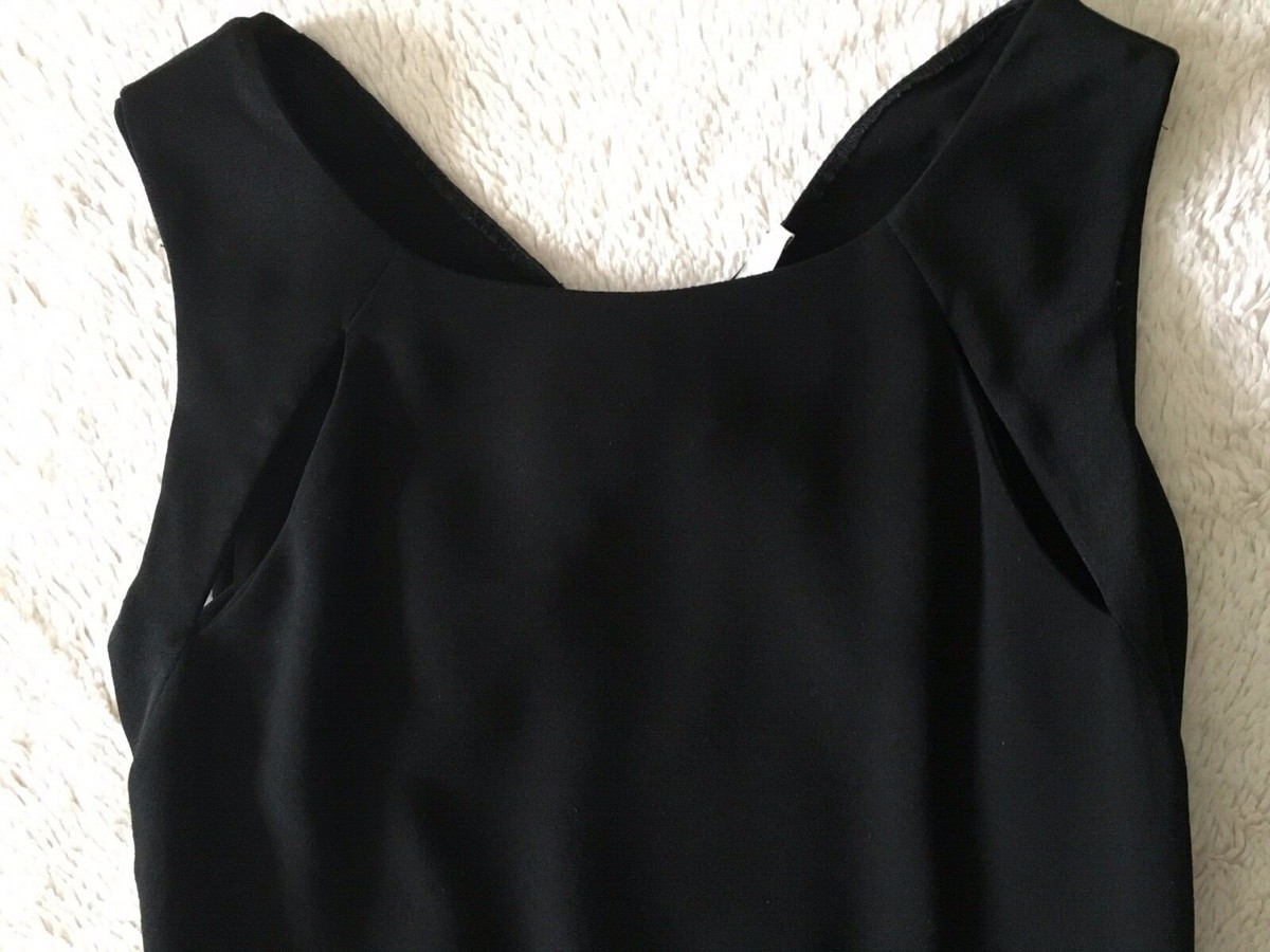 Robe fluide sans manche courte noire Maje dos nu