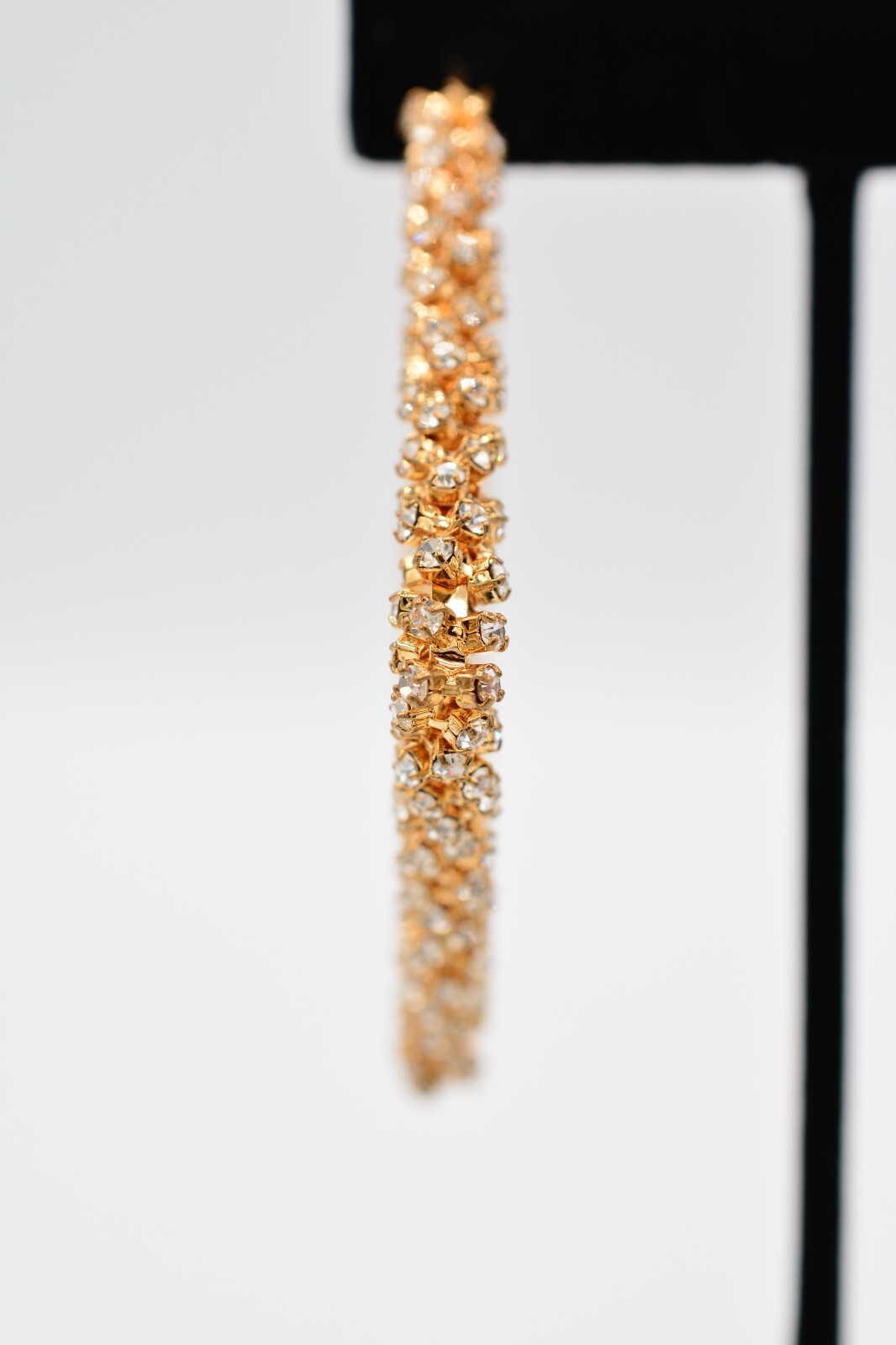 Dangle Statement Hoops Earrings Square Rhinestone… - image 6