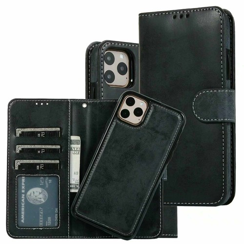 Removable Leather Magnetic Wallet Case For iPhone 16 15 14 13 12 11 Pro Max XS 8 - Picture 24 of 95