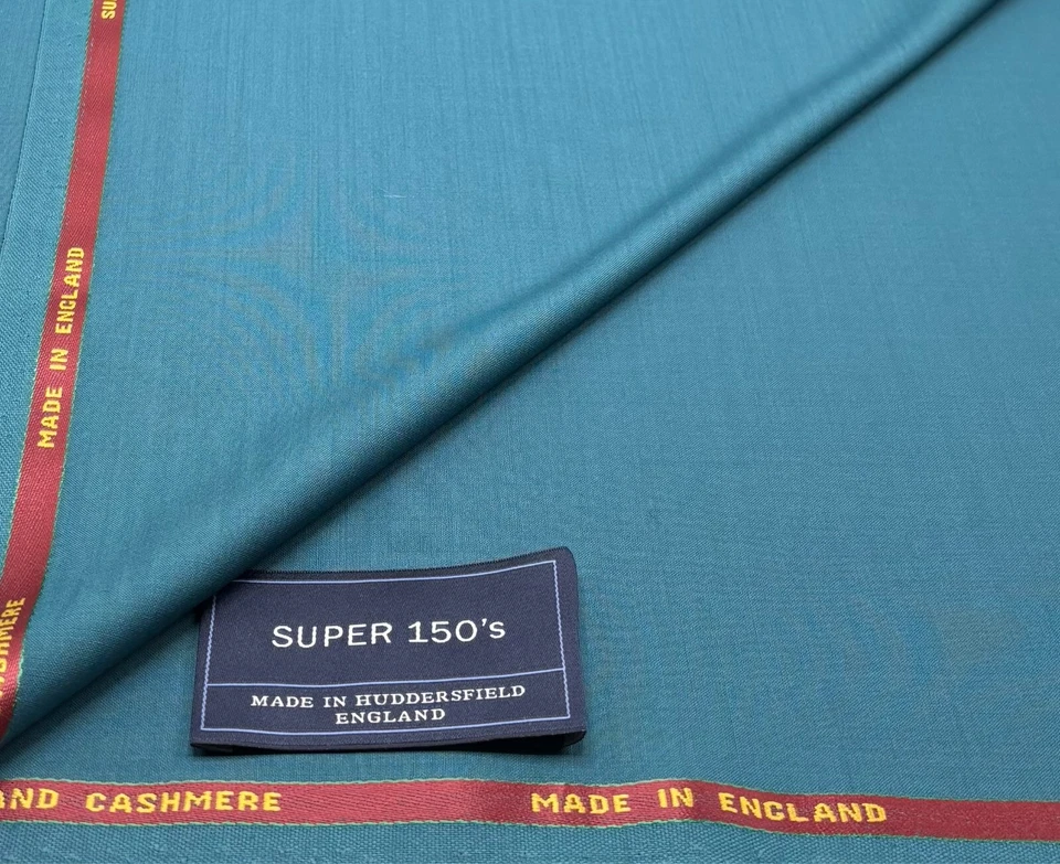 Teal Super 150s Wool & Cashmere Fabric Suiting Jackets Thobes , 3.50m x 1.50m - Image 4 of 4