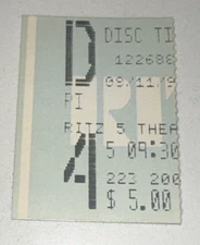 Pi Movie Ticket Stub Original Ritz Theaters Adult $5 Mathematics Film 1998