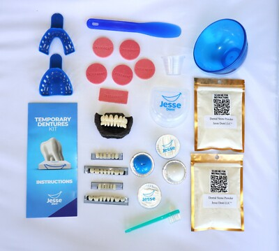 #ad DIY Denture Kit full upper full lower False Dentures teeth Home Made Dentures $85.00