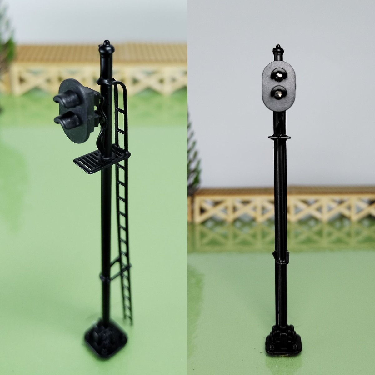 1 x HO scale model train block signal railroad LED light 2 aspect silver #87S2LS