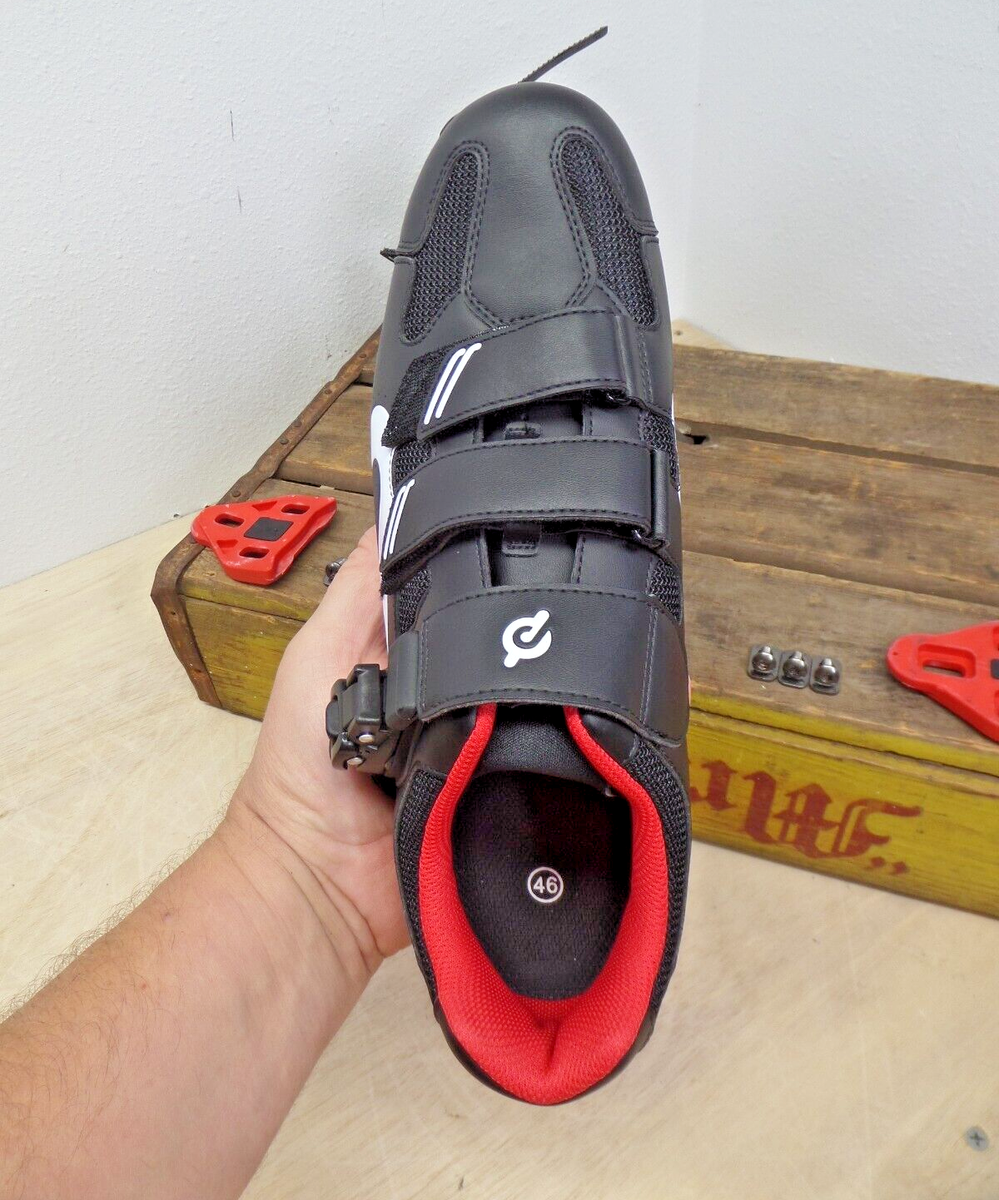 Chaussures De Cyclisme Peloton - Homme/Femme - Pointure 11 US (46 EU) - Noir/Rouge - Légère Usure